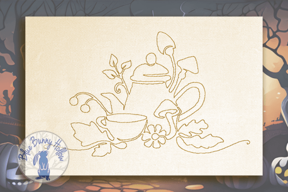 Autumn Coffee Embroidery Design