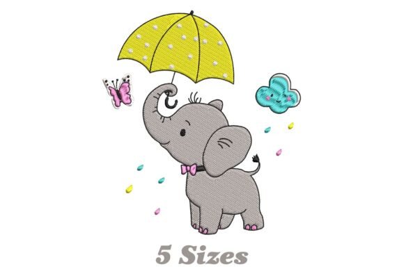 Baby Elephant Holding an Umbrella