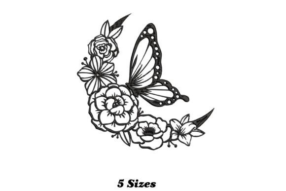 Butterfly with Floral Moon