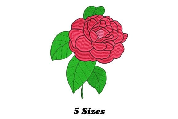 Camellia Flower Embroidery Design