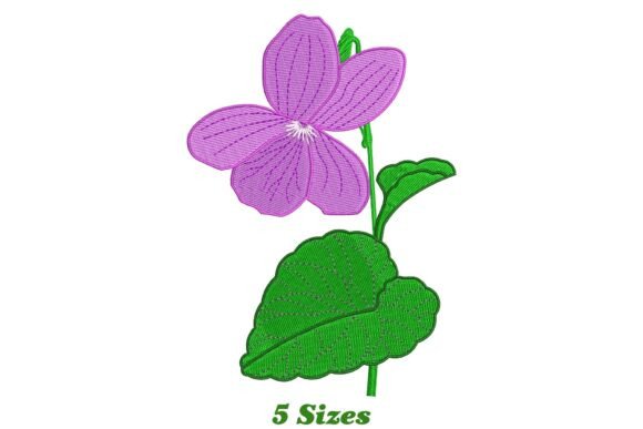 Charming Violet Flower: A Thoughtful Embroidery Design for Meaningful Gifts