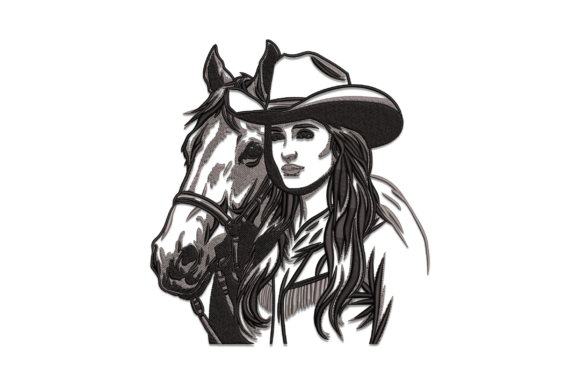 Horse Girl Embroidery Design