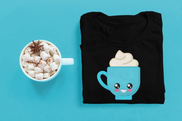 Kawaii Cartoon Hot Cocoa Applique